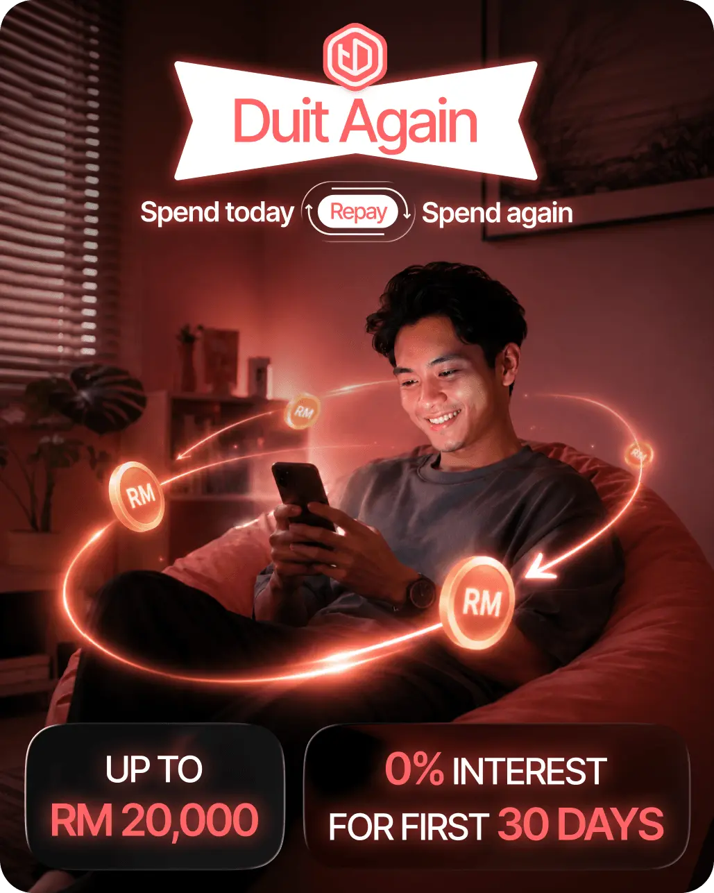 Duit Again — spend today, repay, spend again